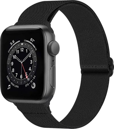 Bandje Geschikt Voor Apple Watch Bandje 42/44/45/46 mm Nylon Polsband Met Gesp - Horloge Bandje Geschikt Voor Apple Watch 1-11 / SE - 42/44/45/46 mm Bandje Stof - Zwart