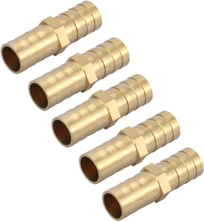 Rechthoekige messing buisconnector, 2-weg adapter voor buizen, geschikt voor 6/8/10/12/14/16/20mm, 5 stuks