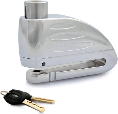 Remschijfslot - Fiets slot - Voertuig beveiligen - Gehard staal - 6 mm dik - Zilver