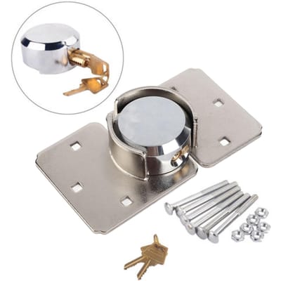 Zware 1/2 X Van Garage Schuur Deur Beveiligingshangslot Hasp Set Slot 73mm Staal wit