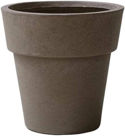 Ronde mokkakleurige plantenpot, 3 maten met afvoergat, magnesiumklei bloempot for vensterbank, woonkamer, slaapkamer, plantencontainer(Klein)