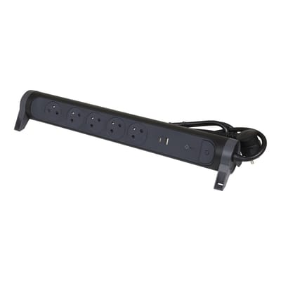 Premium USB A+C stekkerdoos 5 stopcontacten 1,5m zwart (Europese Stekkerdoos) - 049428 [5 stuks]