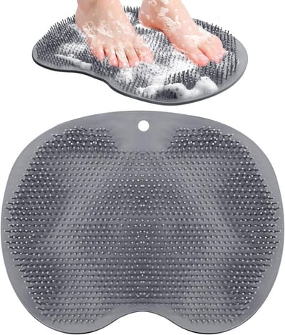 Verzorgingsborstel voor voeten in de douche, silicone mat met zuignappen, ideaal voor badkamers en spa's, perfect voor voetreiniging en hygiëne