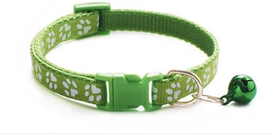 Bijoux by Ive - Lichtgroen poezen / katten halsbandje met pootjes en belletje