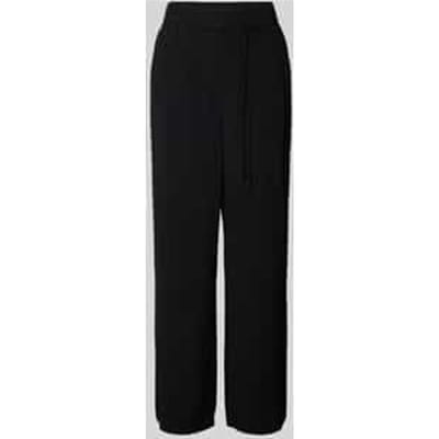 Wide leg stoffen broek met strikceintuur