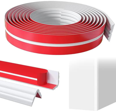 Allecto - Decoratieve Mouldings - Zelfklevende Plinten - 4 cm x 3.1 m - Hoek- en Randbescherming - Wit - Geschikt voor Deuren, Ramen, Muren en Vloeren