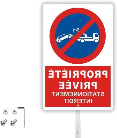 Parkeerbord - Privé Eigendom - Parkeren Reguleren - Aluminium Materiaal - 30 x 20 cm - Grijs
