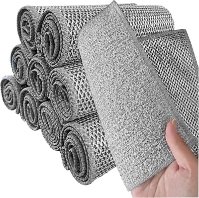 5 stuks afwasdoeken van draad en bamboevezel, keukendoekjes, magische spons, dubbele afwasspons van metallic draad en plantaardige vezels,20 cm * 20 cm