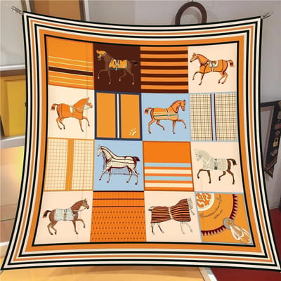 Animal Kingdom 90*90Cm Keperstof Sjaals Zomer Mode Strand Zonbescherming Zijden Sjaals Print Vierkante Hoofdband Bandana's orange