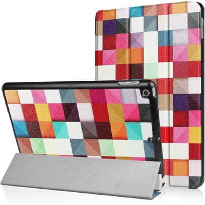 Hoesje Geschikt voor Apple iPad Mini 2 en 3 | 7,9 inch | Tri-Fold met Print | Vouwbaar beschermhoes | Multi-Stand Case | Smartcase | Smart Cover | Beschermcase | Blokken