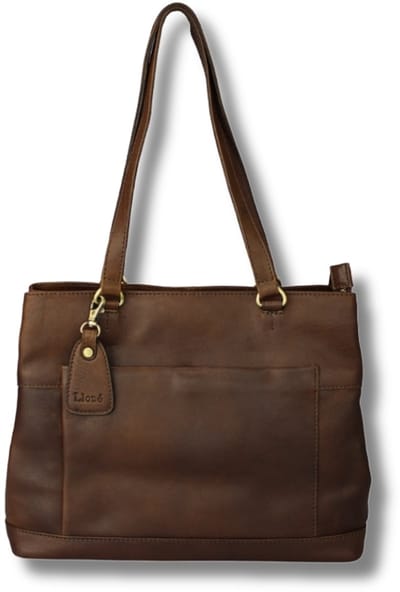 Leren Handtas Dames – Donkerbruin – Maria – Echt Rundleer – Elegant & Ruim – Just Lioné
