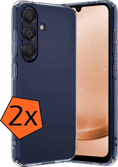 Hoes - 2 Stuks - Geschikt voor Samsung Galaxy A25 - Sterk & Shockproof - Case Siliconen - Back Cover - Telefoon Hoes - Transparant