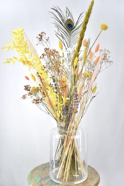 Droogbloemen - boeket 60cm - Sunshine