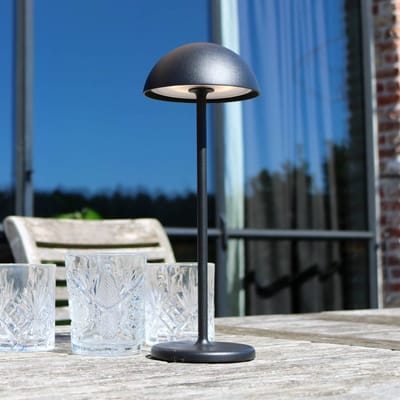 Lucide JOY - Oplaadbare Tafellamp Binnen/Buiten - Accu/Batterij - Ø 12 cm - LED Dimbaar - 1x1,5W 3000K - IP54 - Zwart