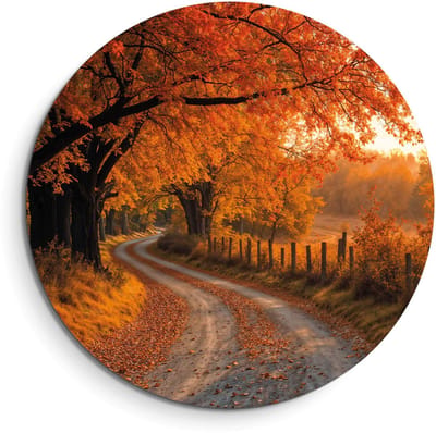 KitchenArt - Autumn Curve - Muurcirkel Binnen - ø 40 cm - Wandcirkel - Mét Ophangsysteem - Wanddecoratie - Muurdecoratie