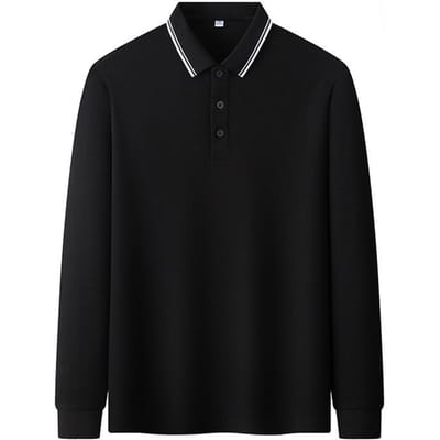 Nieuw Heren Poloshirt Lente en Herfst T-shirt met Lange Mouwen Heren Eenvoudig Zakelijk Jeugd Losse Grote Maat Papa Kleding Herfst 4XL