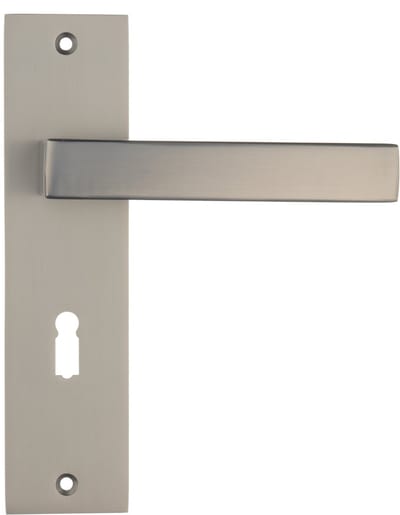 Ostiumhome® - Deurbeslag- Deurklink op kort schild met Sleutelgat 56mm - Gun Metal - Novara