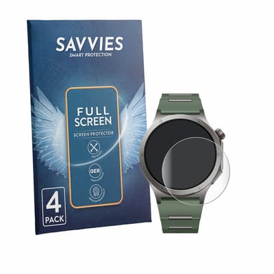 Savvies - Screenprotector voor OnePlus Watch 4 - Folie Beschermfolie transparant volledig dekking 4 Stuks