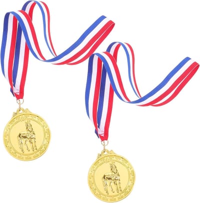 Paardensportmedaille - Equestrian Prijs - Competitie Evenement - Zinklegering Constructie - 47.20X6.40X0.40CM - Goud