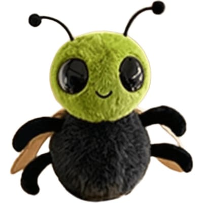Zacht Pluche Speelgoed Groene Kop Vlieg Creatief Ontwerp Grote Ogen Interessante Vlieg Pluche Sleutelhanger Simulatie Stijl Bureau Ornament