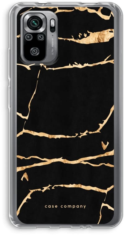 Case Company® - Hoesje geschikt voor Xiaomi Redmi Note 10S hoesje - Gouden marmer - Soft Cover Telefoonhoesje - Bescherming aan alle Kanten en Schermrand