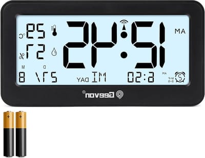 Digitale Wekker - Klok met Alarm - Tijd Bijhouden - Temperatuur Luchtvochtigheid - 13 cm - Zwart