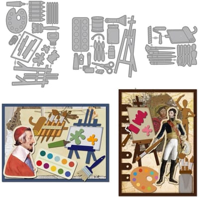 Dailygoods- Schilderij Set - Snijmalen voor Kaarten Maken - Kunst Gereedschappen - Snijden Matrijzen - Tekenborden - Carbon Staal Metaal