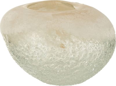 J-Line theelichthouder Bol - glas - beige