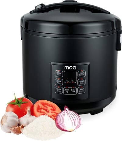 MOA Multicooker - 5L - Slowcooker - Rijstkoker met Stomer - BPA-vrij - Stoomkoker - Warmhoudfunctie - 700W -Zwart