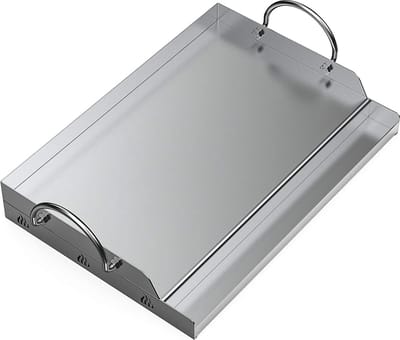 La'Moussawi ® Universele Roestvrijstalen Grillplaat voor Gas- en Houtskoolbarbecues, 58.4x40.6 cm