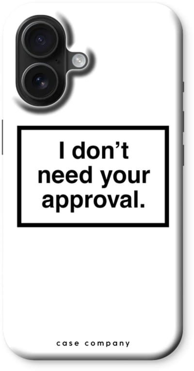 Case Company® - Hoesje geschikt voor iPhone 16 hoesje - Don't need approval - Tough Case - Maximale Bescherming alle Kanten en Schermrand