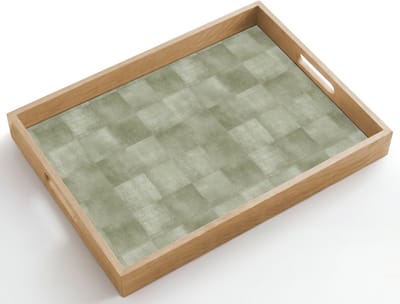 Dienblad hout 50x35 cm - Schootdienblad - Vlakken - Rustiek - Groen - Borrelplank rechthoek - Plateau dienbladen