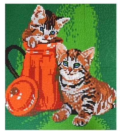Stickit kleine kittens, ca. 6.300 steentjes