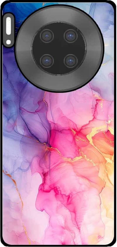 Smartphonica Telefoonhoesje Geschikt voor Huawei Mate 30 Pro met marmer opdruk - TPU backcover case marble design - Regenboog geschikt voor Huawei Mate 30 Pro