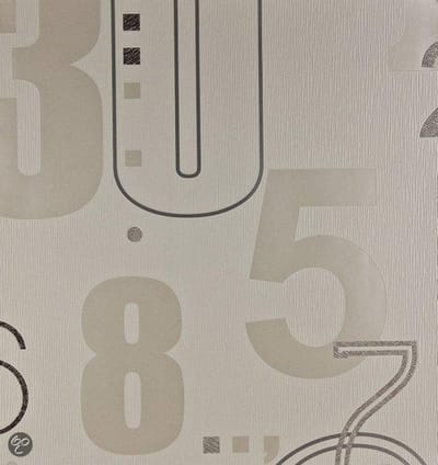 Dutch Wallcoverings Cijfers - Wit/zilver