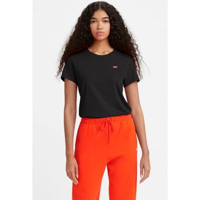 Levi's The Perfect Tee Black Maat: S | Tops Outlet | Dames | Zwart