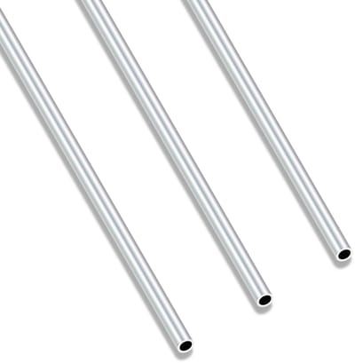 Dailygoods- Ronde Buis - 6063 Aluminium - 250 mm Lengte - 4 mm Buitendiameter - 2 mm Binnendiameter - Naadloos - 3 Stuks - Aluminiumbuizen
