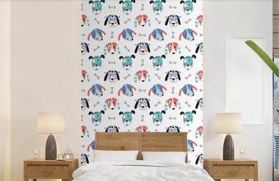 Behang - Fotobehang Jongens - Patronen - Hond - Breedte 150 cm x hoogte 240 cm