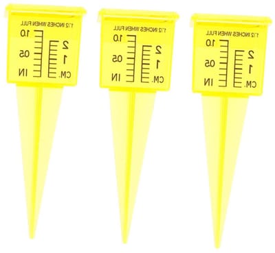 Regenmeter Set - Neerslagmeter Tuin - Watergeven Monitoren - Dubbele Schaal - 3 stuks - Geel