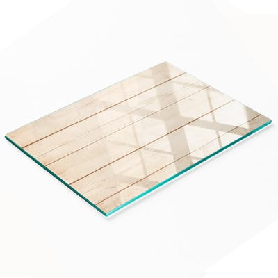 Multifunctionele decoratieve snijplank voor de keuken, gemaakt van gehard glas en hout, 80x52 cm