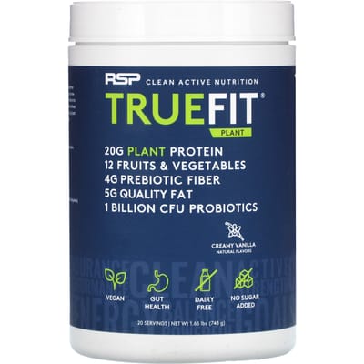 RSP Nutrition, TrueFit Shake Protéiné Végétal, Saveur Vanille Crémeuse, 1,65 lb (748 g)