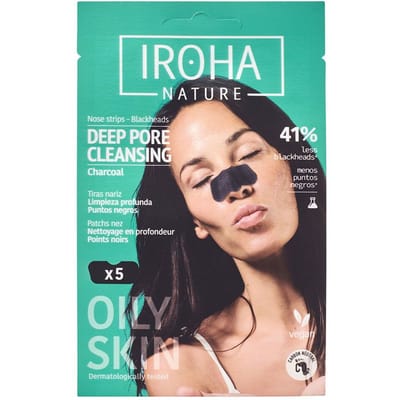 Neusstrips - Iroha - Detox Charcoal Black - 5 Stuks - Vrouw - Verwijdert onzuiverheden