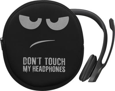 kwmobile hoes geschikt voor Logitech H390 - 21,5 x 16 cm - Beschermhoes voor headset in Don't Touch My Headphones design - Van neopreen - Met print