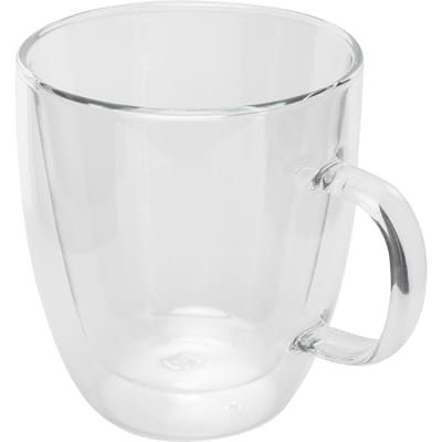 Dubbelwandige Mok met Handvat Transparante Glazen Koffiemok voor Heet Koud Drankje Milk Tea 250ml white