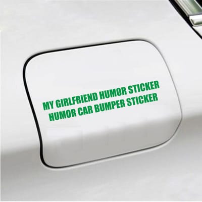 Bumpersticker - My Girlfriend Humor Sticker - 3,5 X 20,6 - Groen