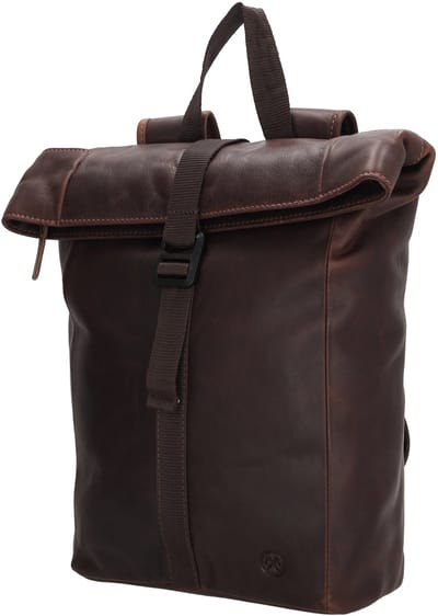 Hide & Stitches Japura Rugzak Unisex - Dagrugzak met meerdere vakken - Tas van 100% Leder - Donkerbruin