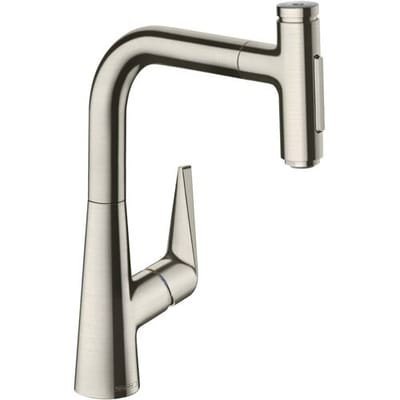 Hansgrohe M51 M5117-H220 1-gats keukenkraan m. uittrekbare handdouche m. 110°/150° draaibare uitloop RVS