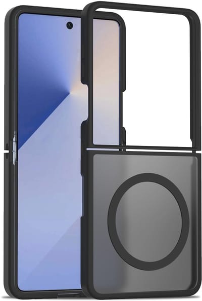 Hoesje Geschikt voor Samsung Galaxy Z Flip 7 - Zwart - Casemania Matte Armor Back Cover - Geschikt voor MagSafe