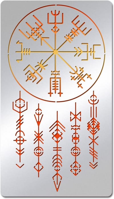 Tekensjabloon Metaal - Patroonteken Set - Hout Gravure - Duurzaam Roestvrij Staal - 175 bij 10 cm