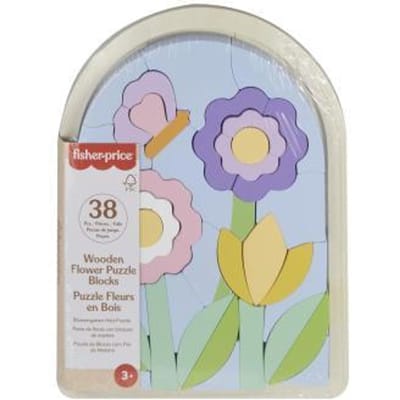 Fisher Price Houten Bloemen puzzelblokken Grijp- en bijtspeelgoed Houten speelgoed